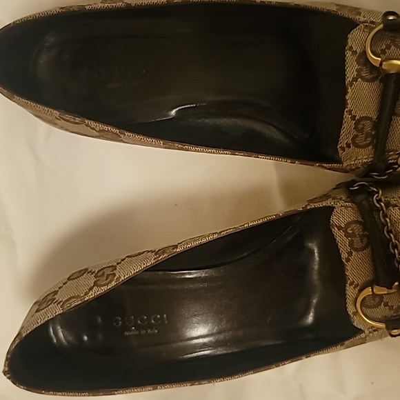GUCCI VINTAGE 💯 AUTHENTHIC CLOTH HEEL SIZE 7B PRE-OWNED VERY GOOD COND - Picture 8 of 13